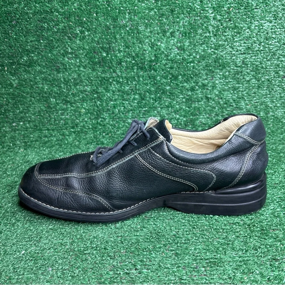 Johnson & Murphy 12 M Black Sheepskin Oxford Lace Up‎ Comfortable Dress Shoes